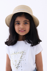 Cream Kids Beach Hat