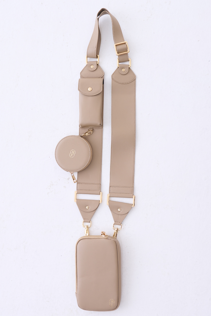 Beige Utiltiy set with Round pouch and Generic pouch set