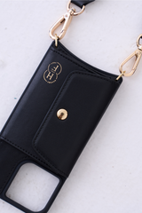 Black Day to Night strap with round pouch and phone case