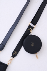 Black Day to Night strap with round pouch and phone case