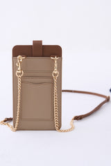 Dual Tone Slip in Pouch with Thin Chain Strap