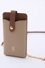 Dual Tone Slip in Pouch with Thin Chain Strap