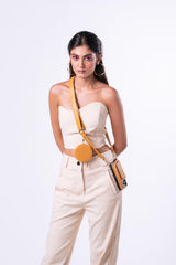 Camel adjustable Crossbody strap with Matching phone cover