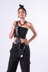 Black adjustable Eyeconic Crossbody strap with Matching phone cover